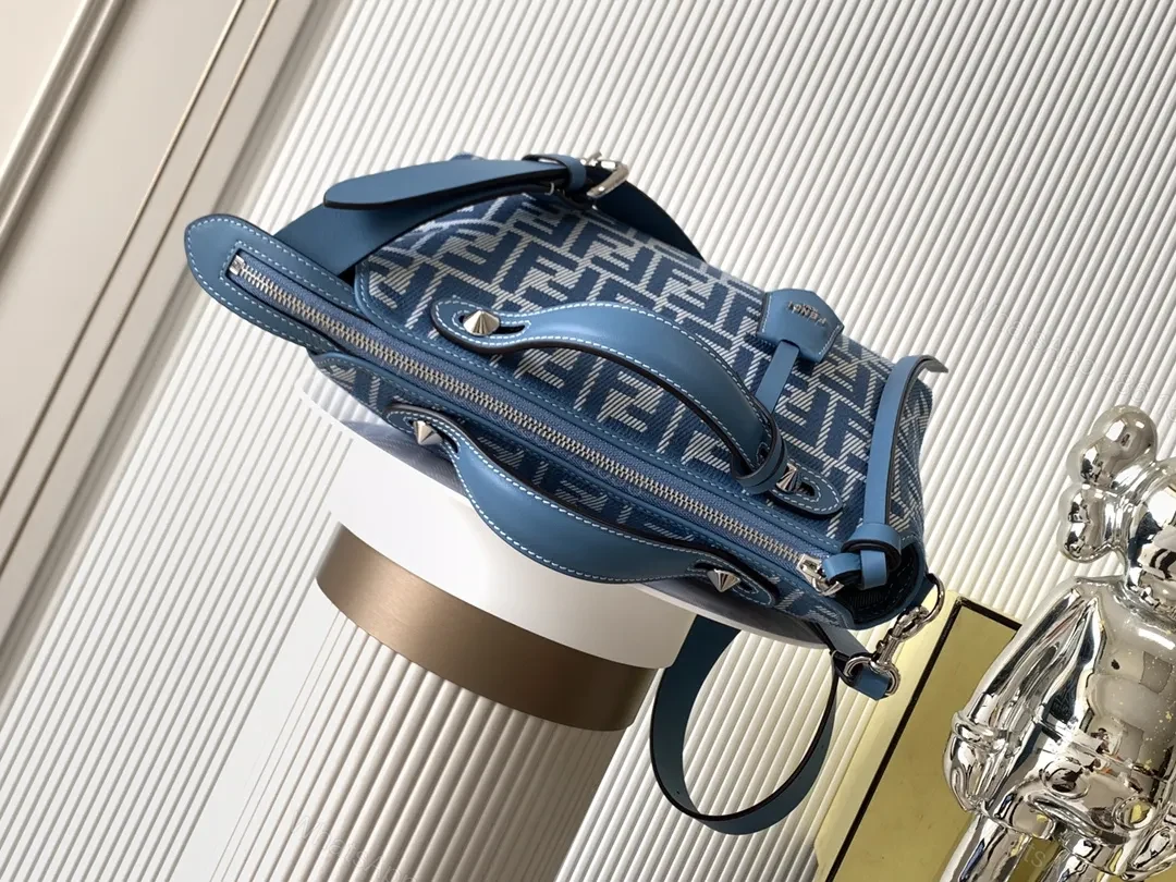 View 7 of Structured Monogram Denim Crossbody Bag - Elegant, Durable, 1-Size