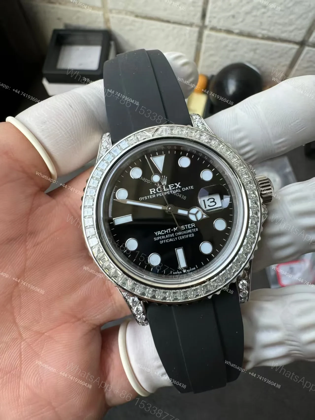 View 20 of Rolex Yacht-Master 226679TBR 1:1 Replica 42MM Moissanite Diamond Lugs and Dial 3235 Movement Super Clone Watch