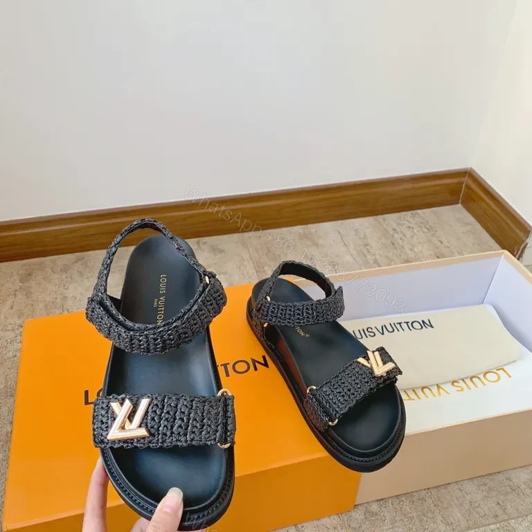 View 5 of Charcoal Woven Sandal - Gold LV-Accent, Cushioned Footbed
