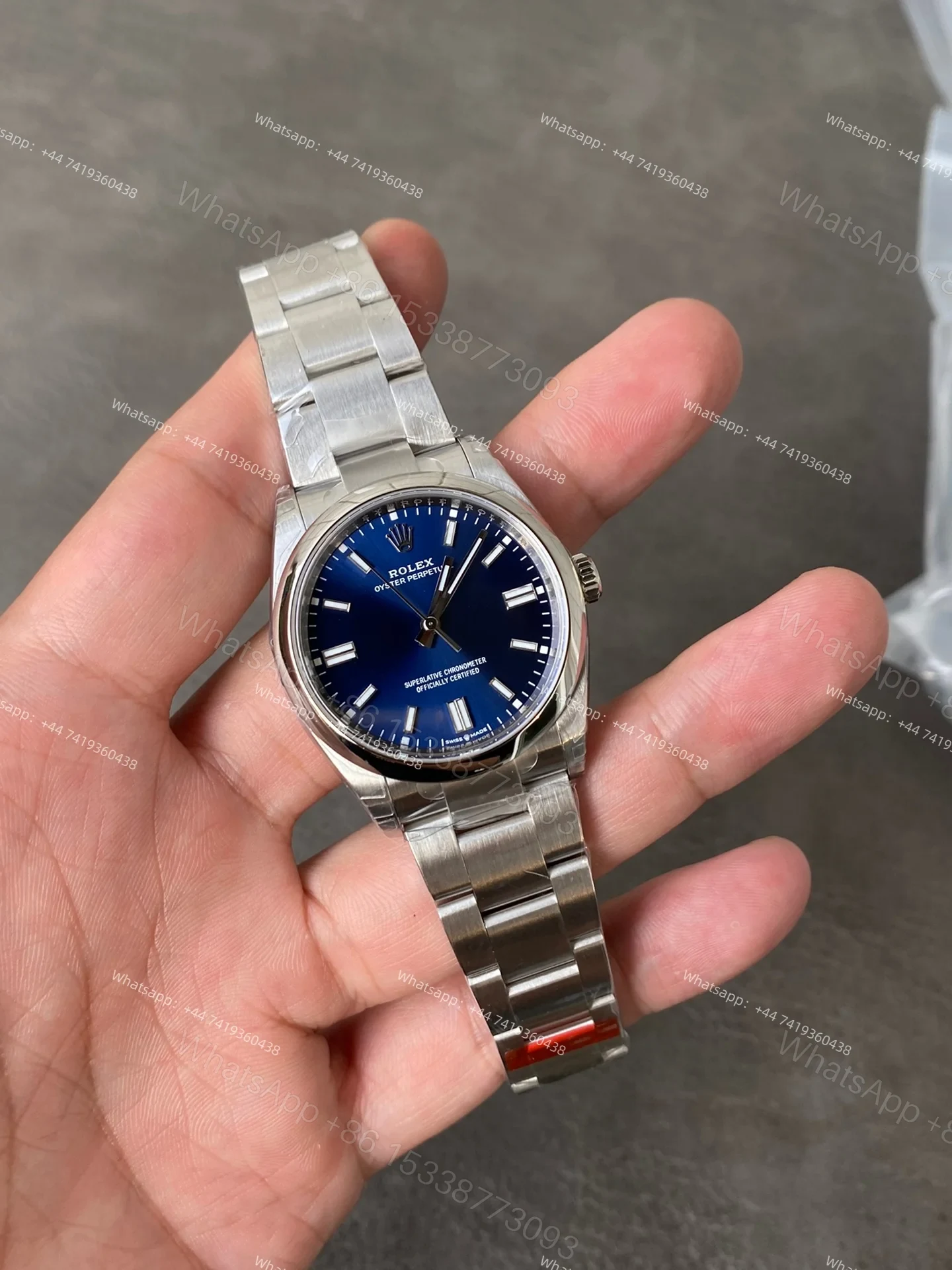 View 3 of Rolex Super Clone Oyster Perpetual M126000-0003 36mm Blue Dial 3230 Movement