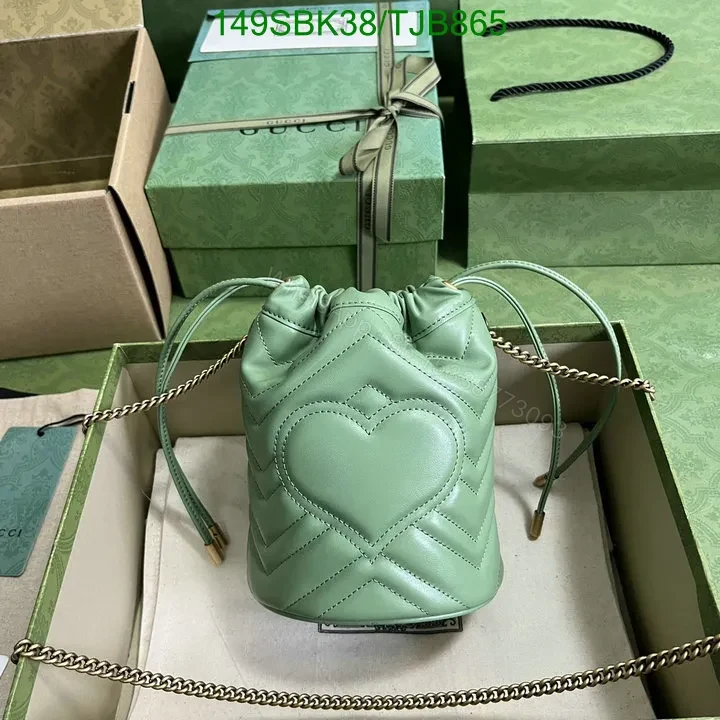 View 30 of Gucci Red Matelassé Leather Mini Bucket Bag 575163