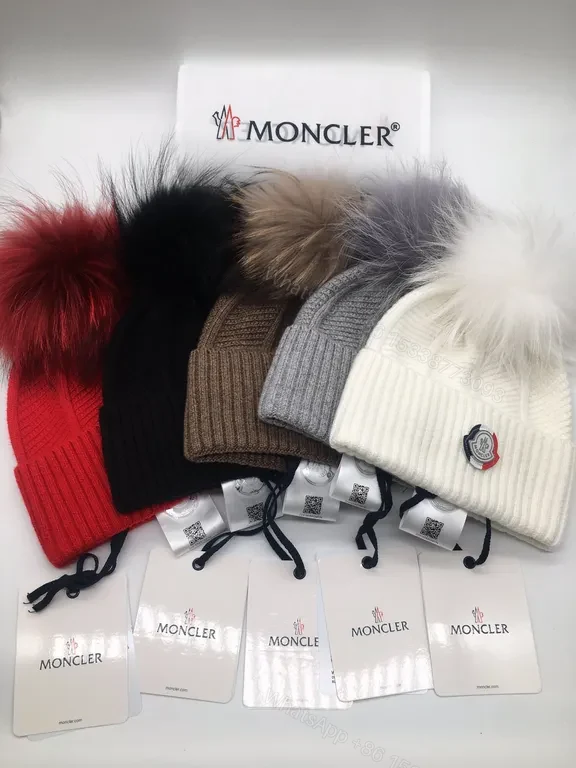 Chic Knit Beanie: Luxe Pom + Moncler Badge, Warmth — view 1
