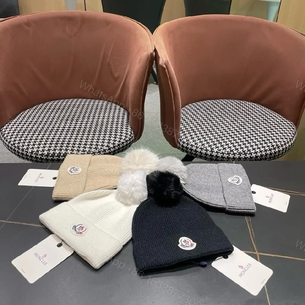 View 4 of White Knit Beanie with Pom Pom — Lux Warmth, Cozy Style