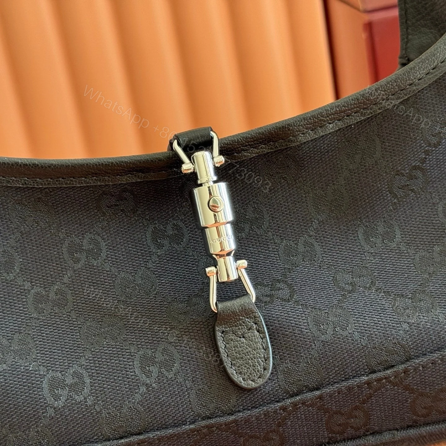 View 4 of GUCCI 26S JACKIE SLIM SHOULDER BAG 27 IN BLACK CANVAS
