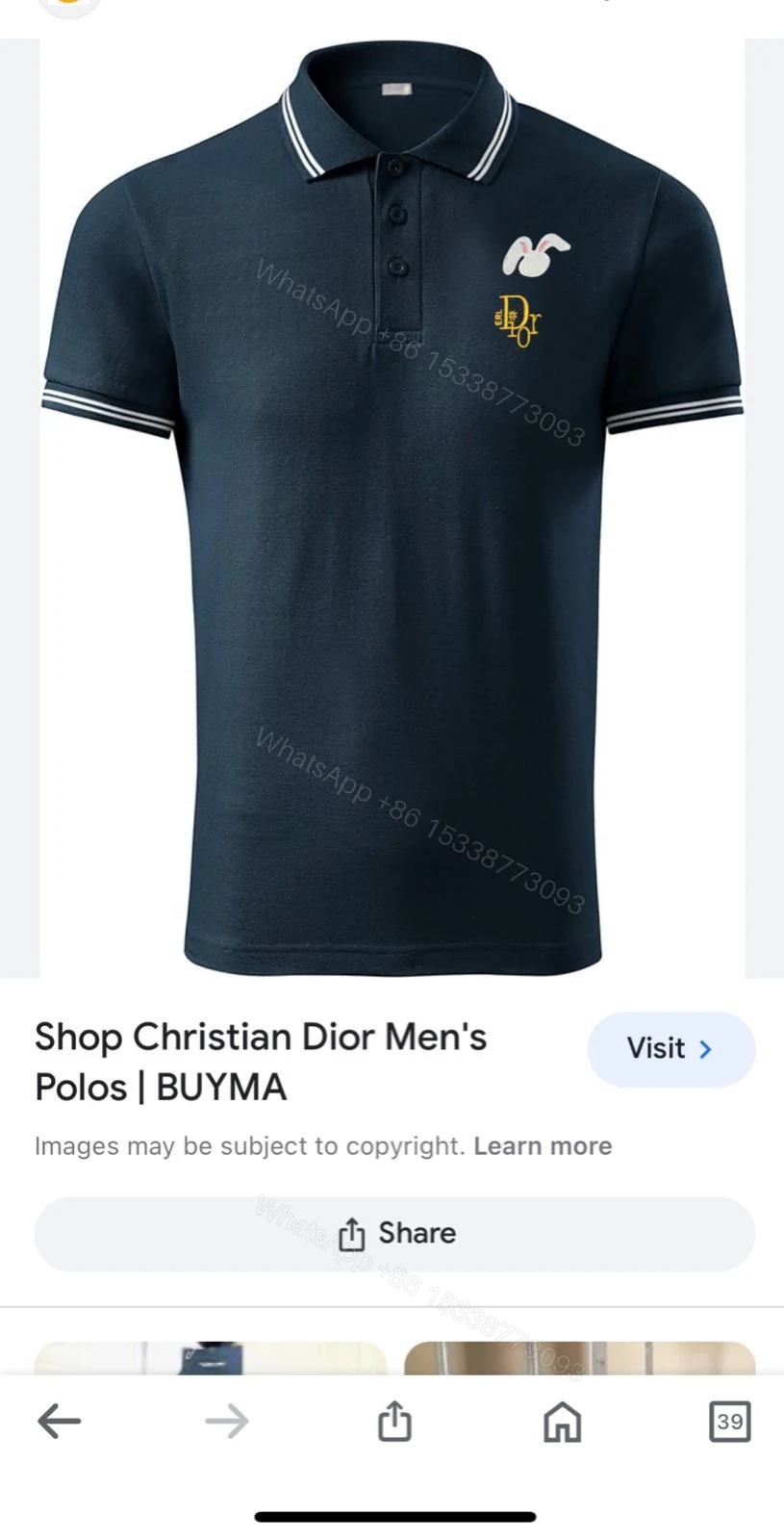 View 4 of First Copy Dior Imported Polos