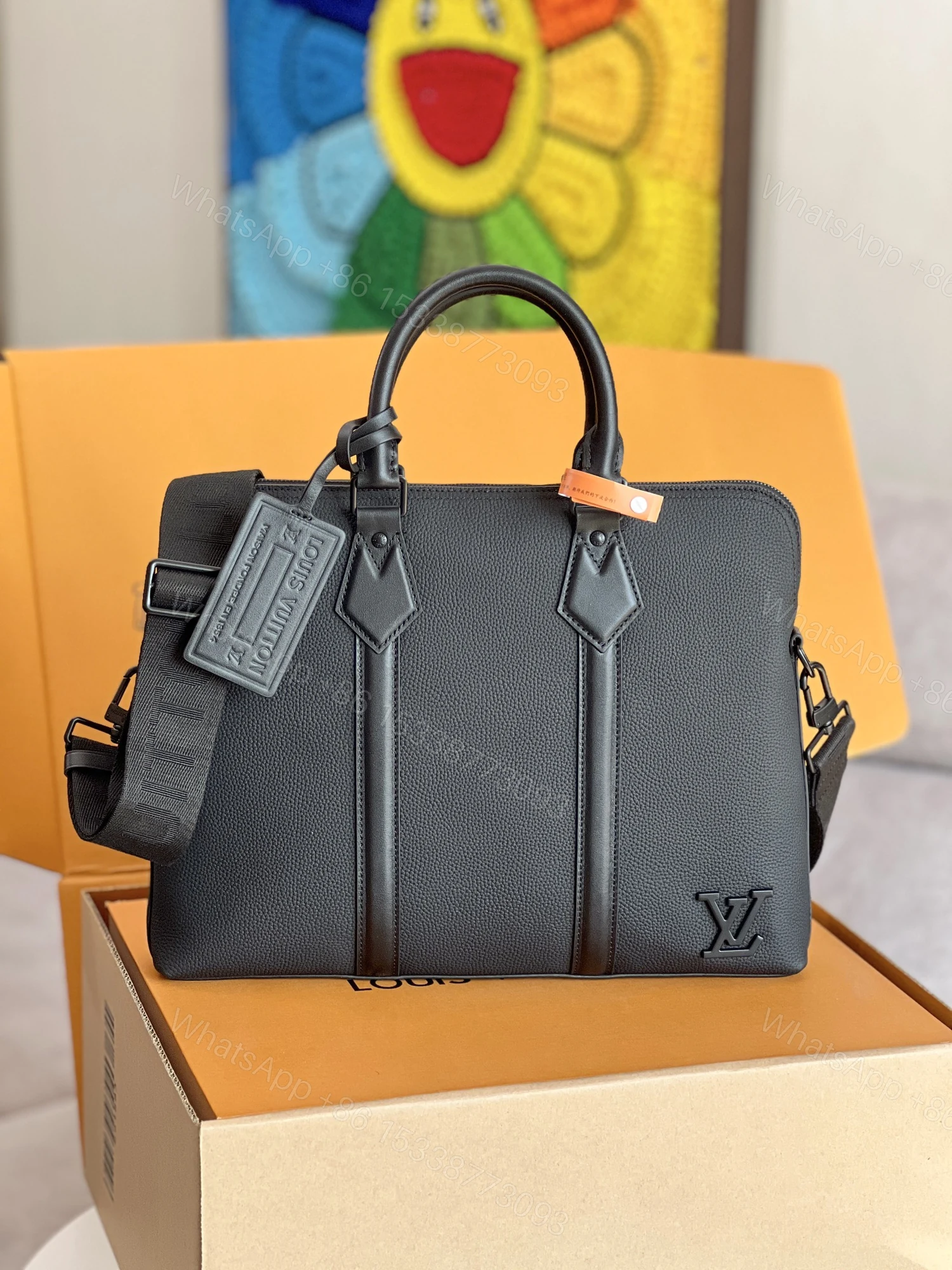 LV A貨黑色全皮手提斜背包 M59159質感通勤推薦款 — view 1