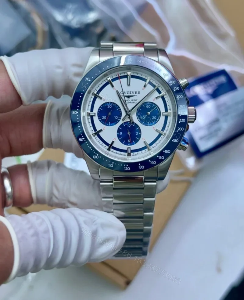 Longines Conquest Chronograph White-Blue 42mm Automatic — view 1