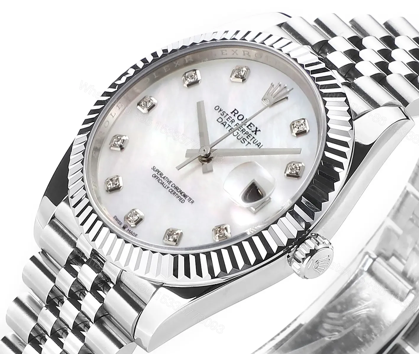 View 4 of 3A Factory Clean Factory DDF Silver Classic Datejust Watch 41mm