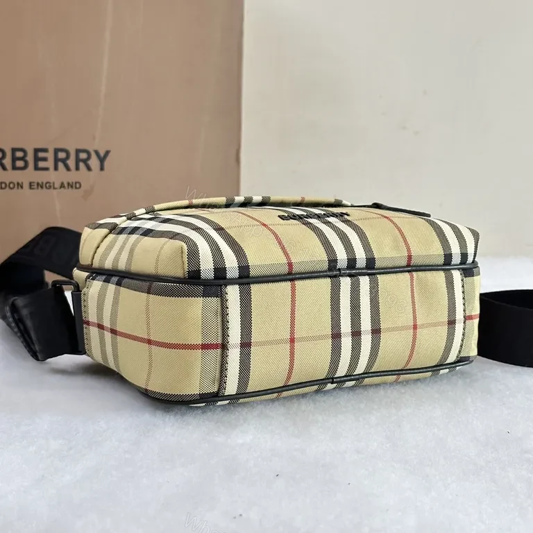 View 3 of Mini Burberry-Check Crossbody: Refined Utility Bag