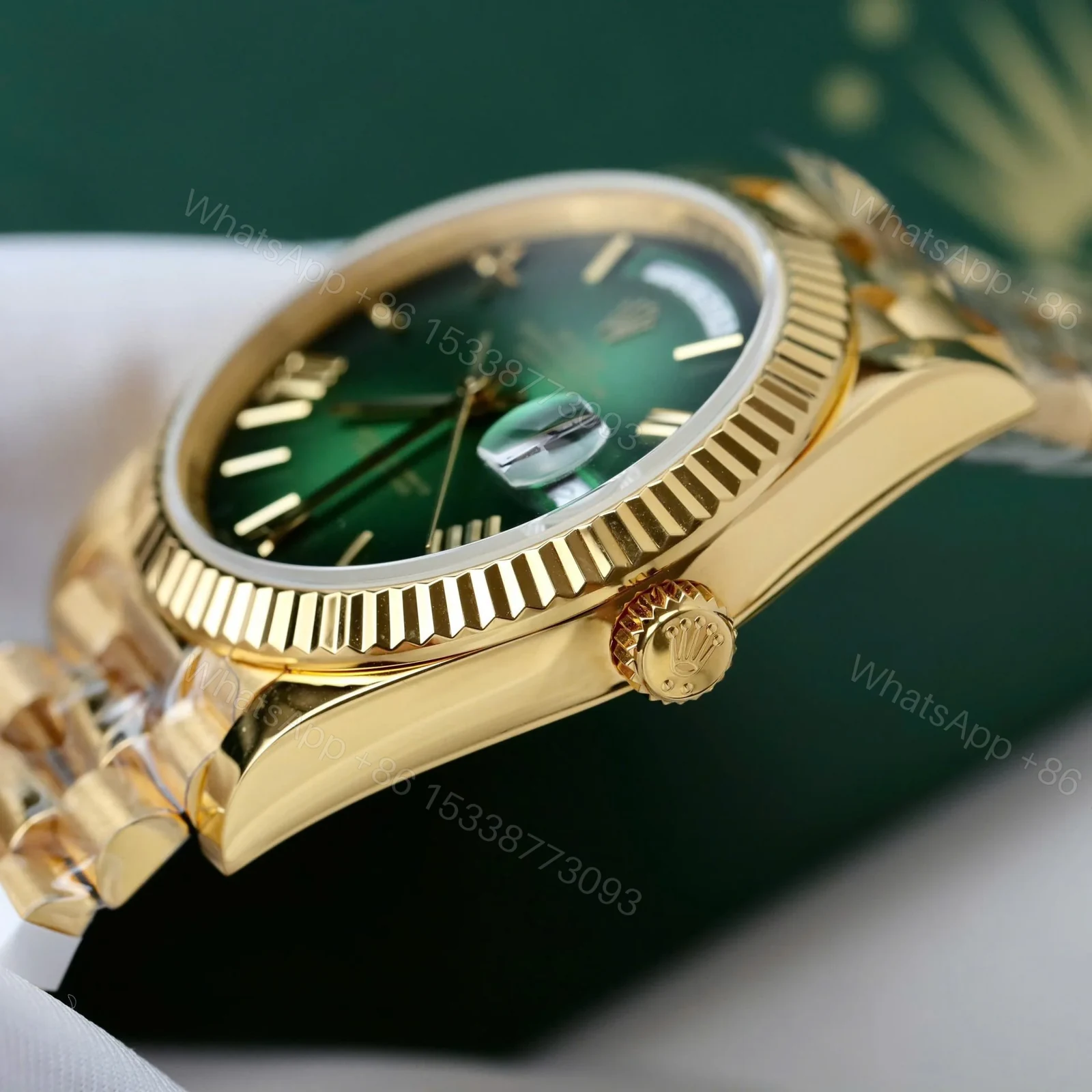 View 8 of Superclone Rolex Day-Date Green Ombré Dial 228238-0069 40 mm