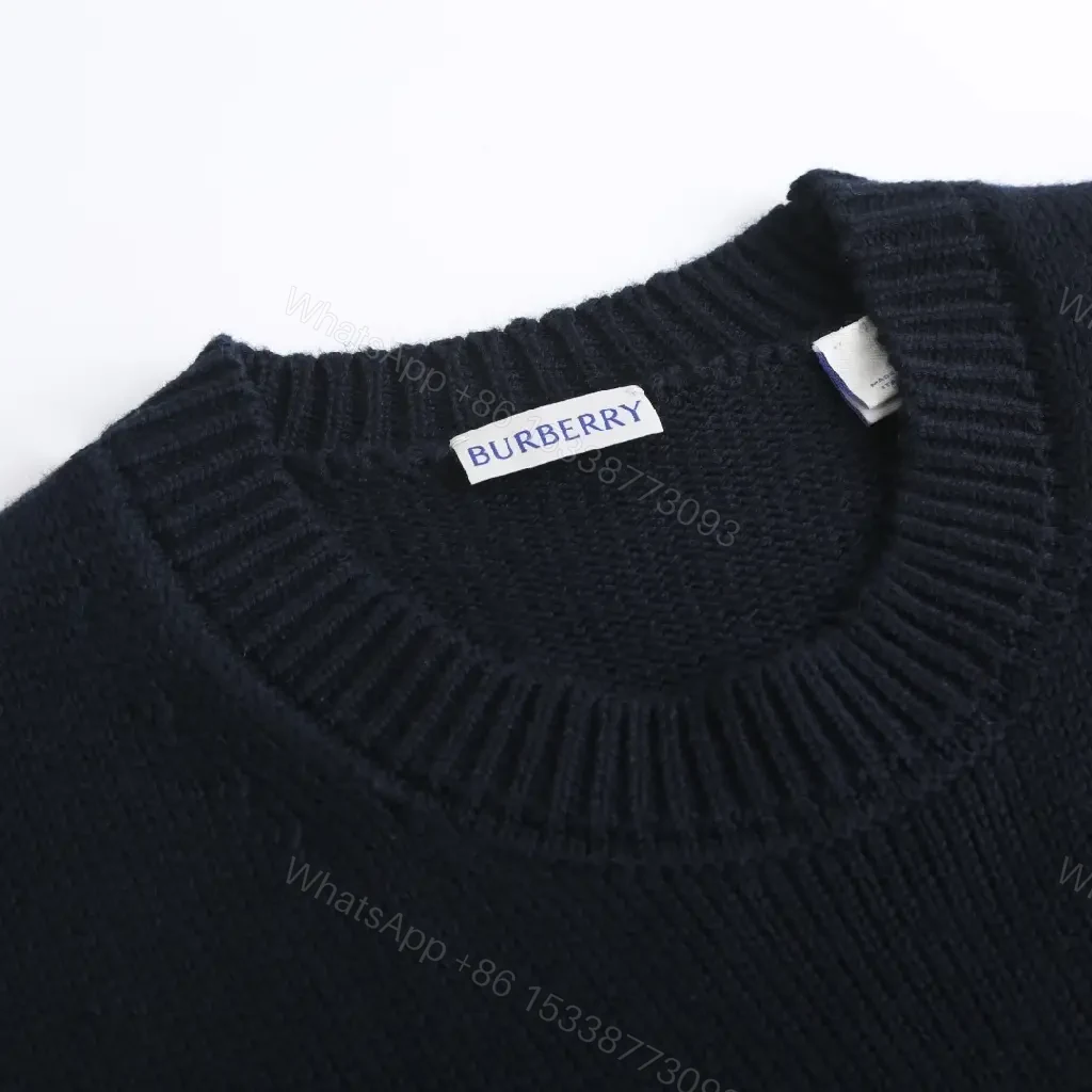 View 6 of Navy Knit Knight Embroidery Crewneck Sweater