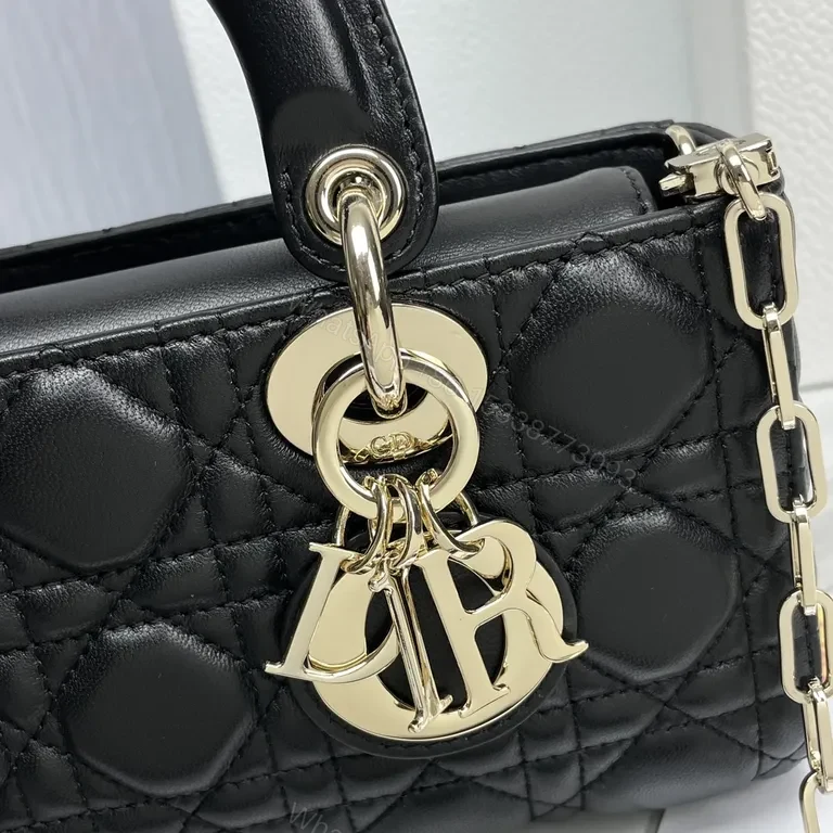 View 8 of Chic Quilted Mini Bag with Signature Charms - Dior-Inspired Luxe
