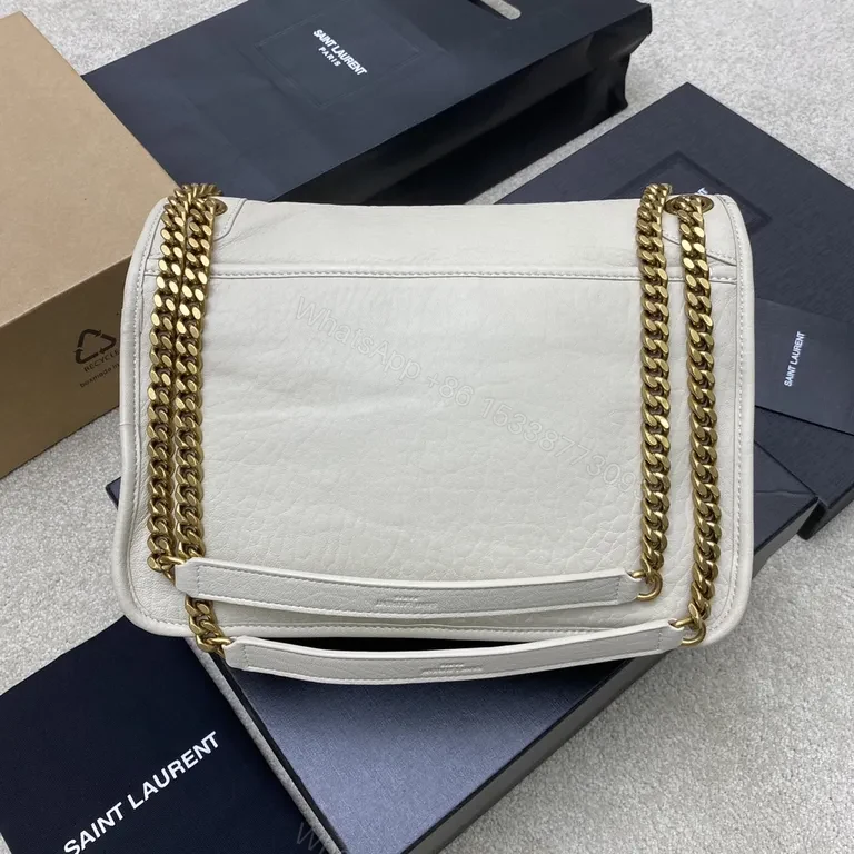 View 7 of Pebbled Leather Crossbody Bag â€” Luxe, YSL-Inspired Hardware