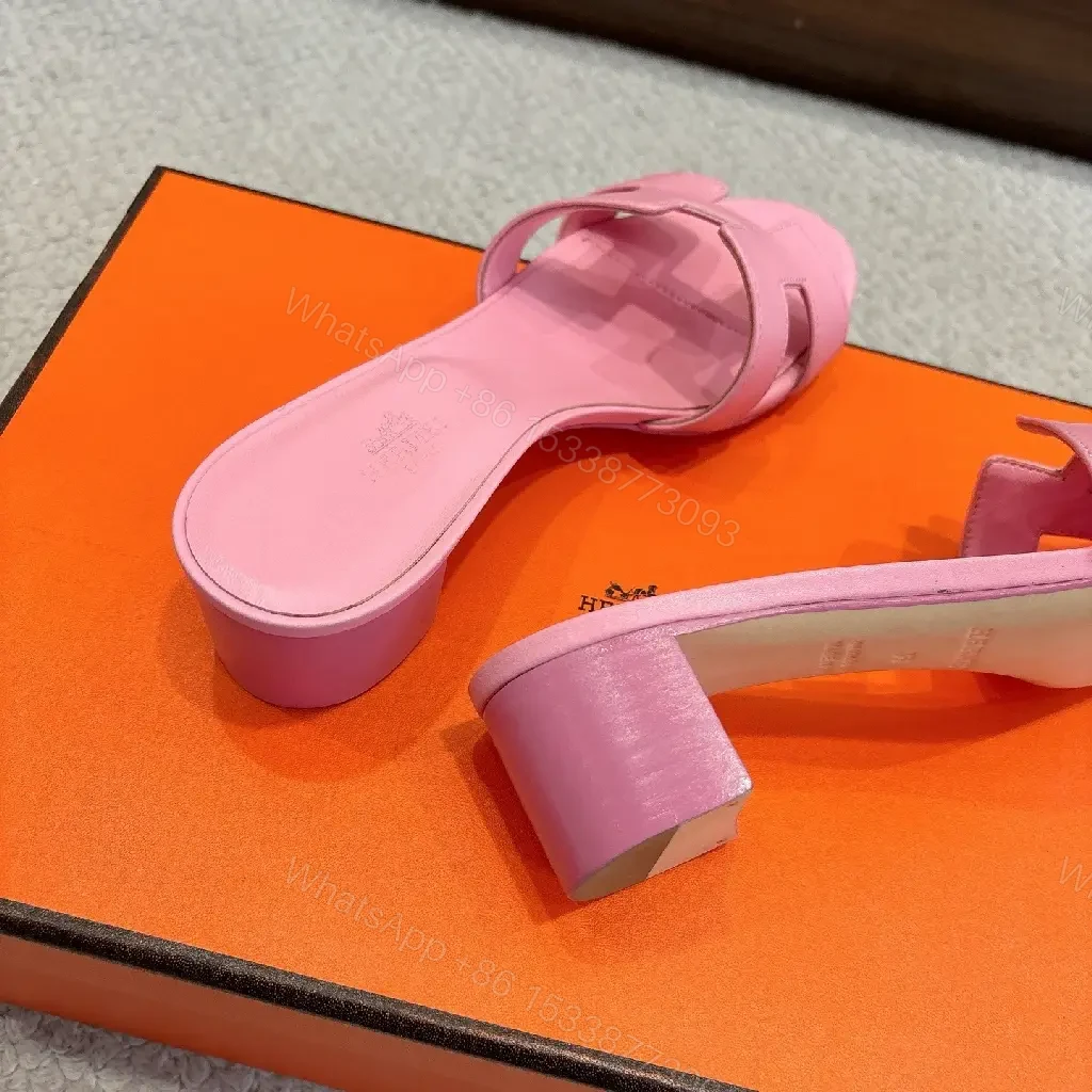 View 3 of Soft Rose Leather Slide – Elevated Comfort, Signature Buckle Slide