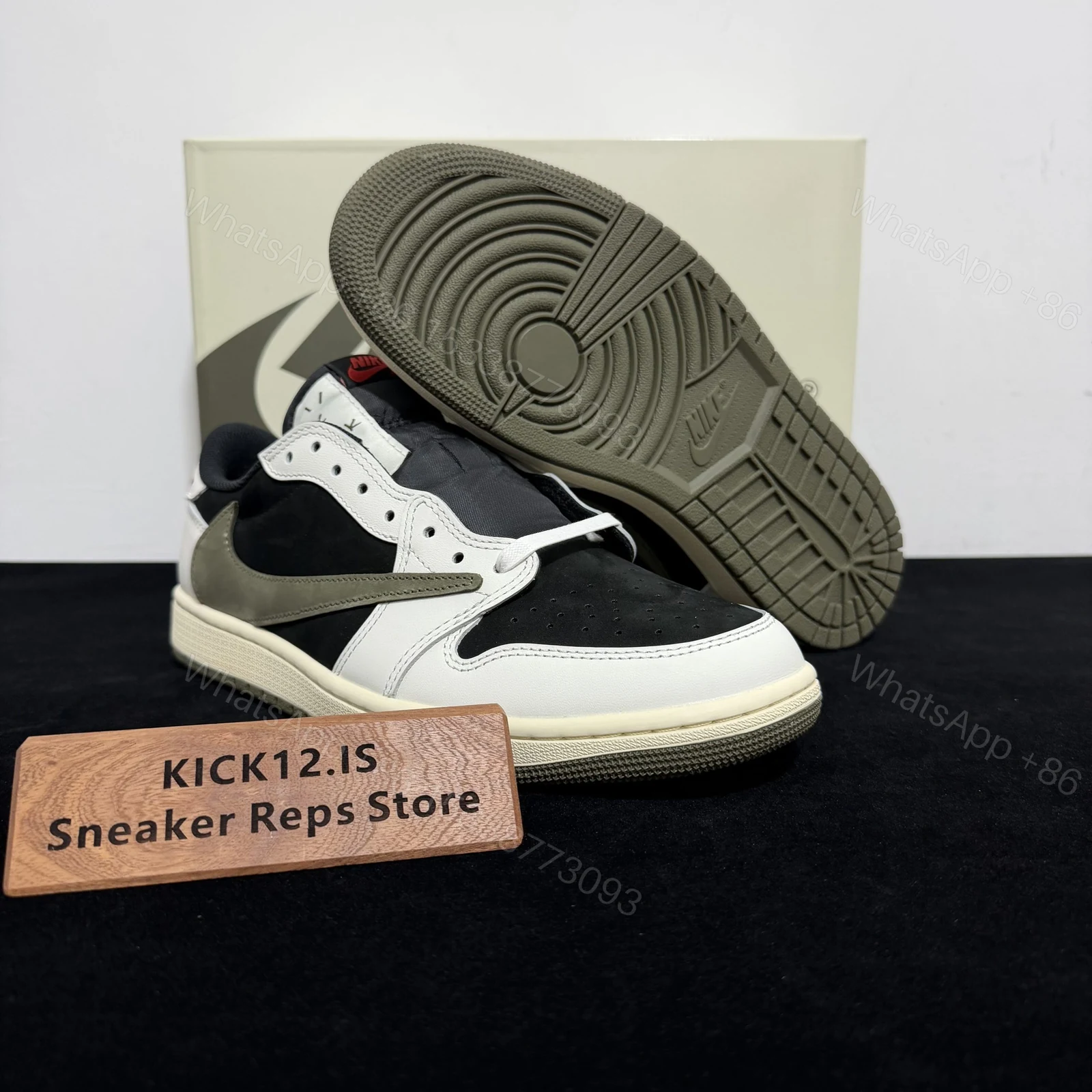 View 3 of Travis scott x Air Jordan 1 Low Olive reps