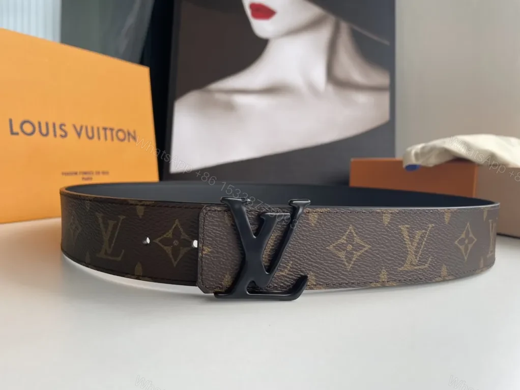 View 8 of Monogram Belt in Black Buckle - Luxury Canvas Strap Belt