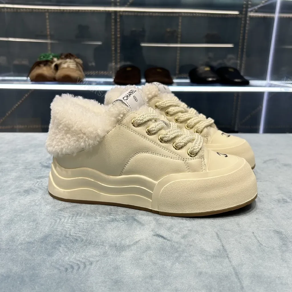 View 5 of Chunky Knit-Lined Luxe Sneakers: Cozy Comfort Footwear