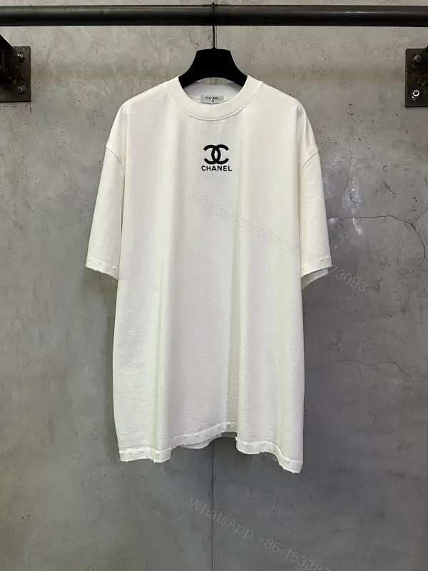 White Cotton Tee, Minimal Logo, Luxury Everyday Comfort — view 1