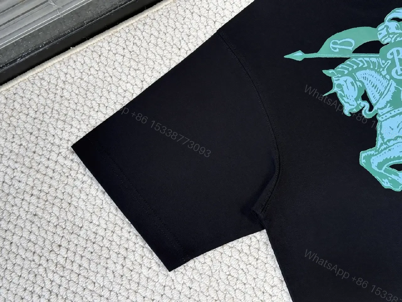 View 5 of Black Cotton Crew Neck Relaxed Fit T-Shirt