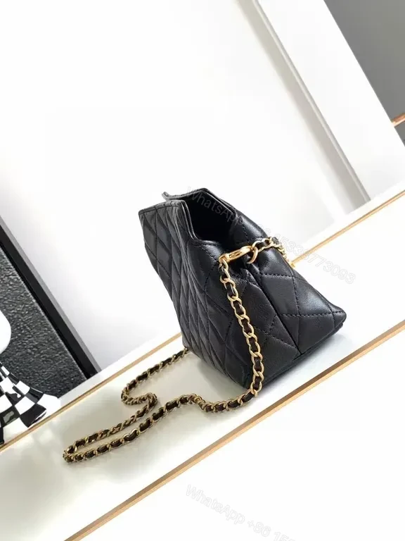 View 2 of Chic Quilted Chain Bag with Gold Hardware Mini Crossbody