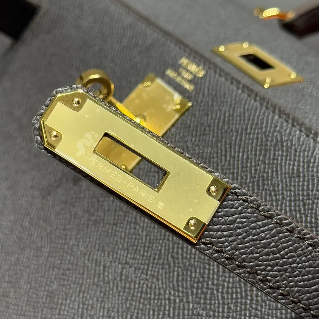 View 8 of HN 28CM IN EBENE EPSOM GOLD HARDWARE