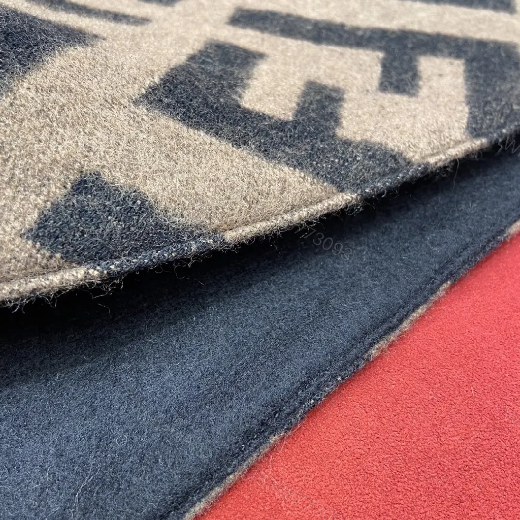 View 5 of Bold F-Inspired Monogram Wrap: Luxe Warmth & Fringe Detail