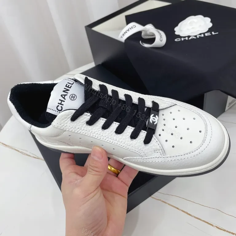 White Leather Sneaker: Chanel-Inspired Luxury Comfort Sneakers — view 1