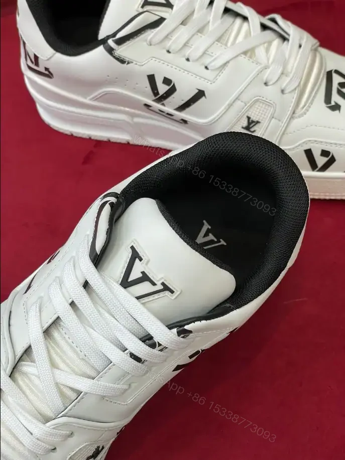 View 10 of LOUIS VUITTON TRAINER LOW-TOP SNEAKERS IN WHITE AND BLACK – LSVT389