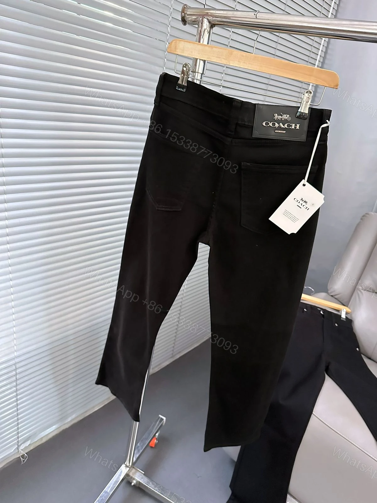 View 3 of Coach Current Store Exclusive Black Denim Straight Fit First Copy | AAA+ Replica