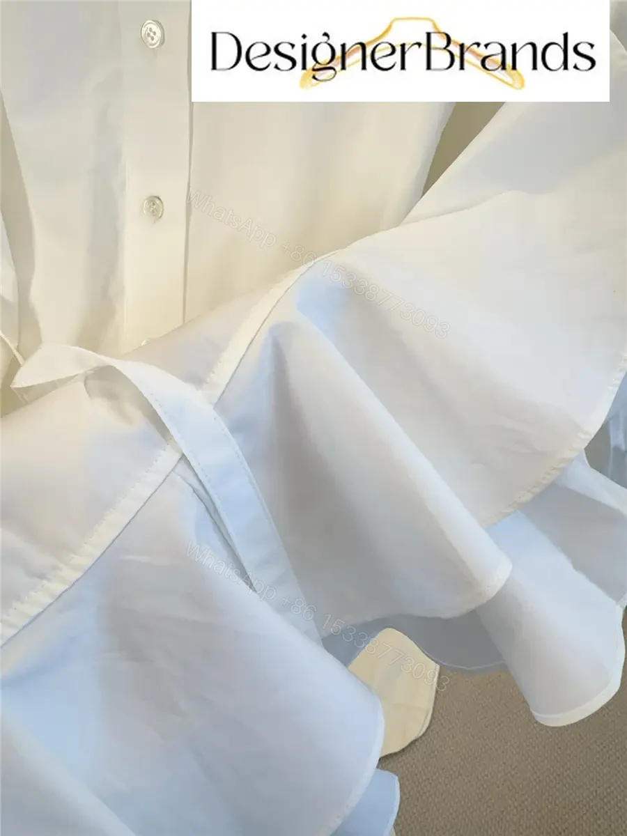 View 12 of Dior White Pure Cotton Poplin Ruffled Dress