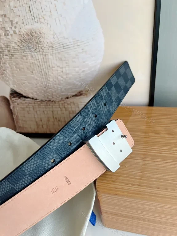 View 8 of Chic LV Damier Graphite Belt with Silver Buckle - 35mm Style