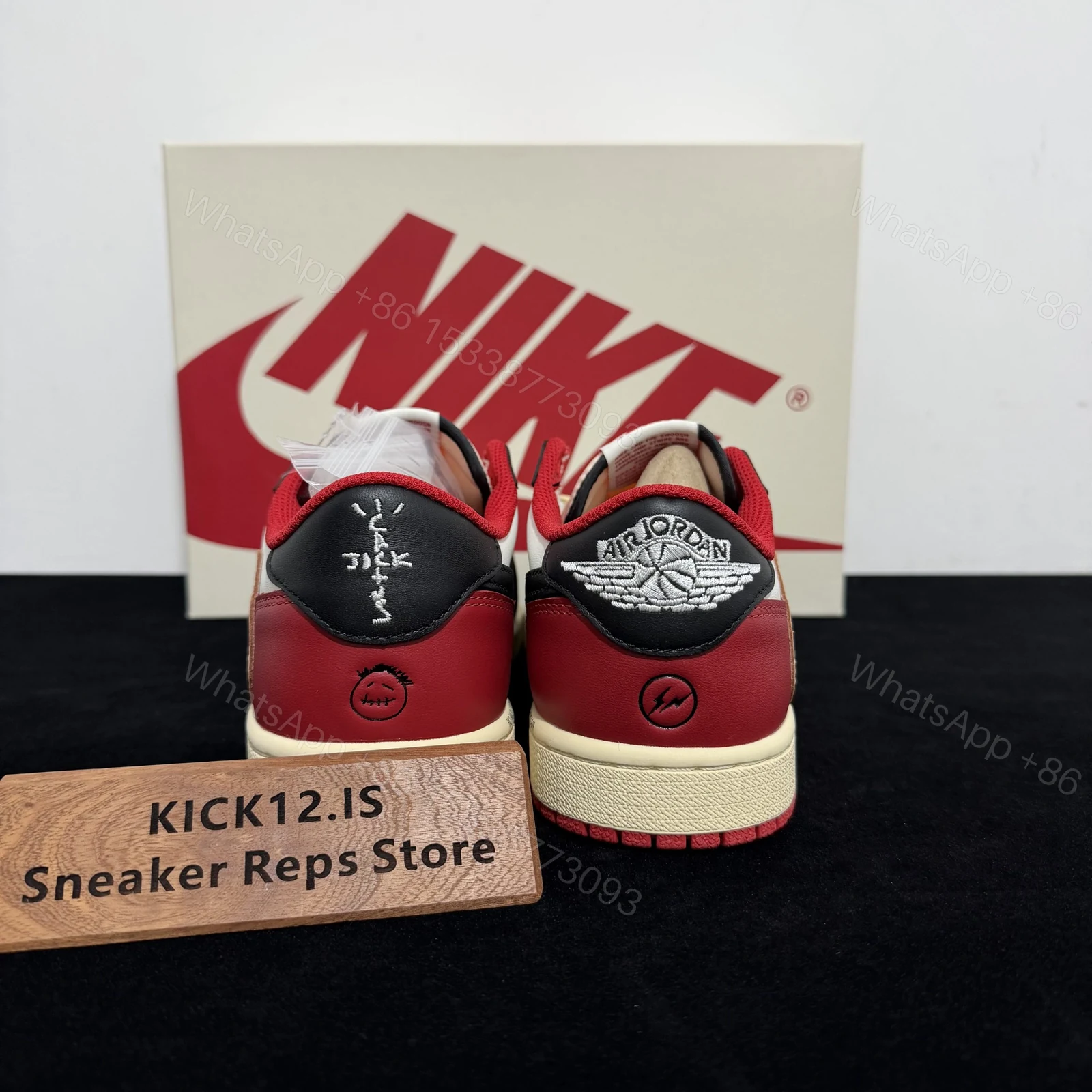 View 6 of Travis Scott x Nike Air Jordan 1 Low OG Black/Red Replica