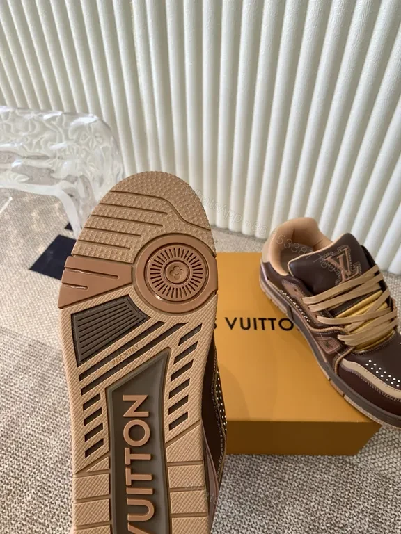 View 3 of Bold Leather LV-Style High-Tops: Lux Comfort Sneakers