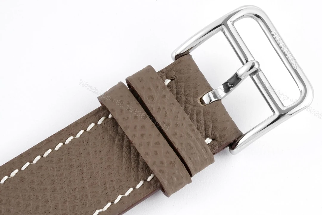 View 7 of Hermes H Hour Watch Brown Strap 21Mm