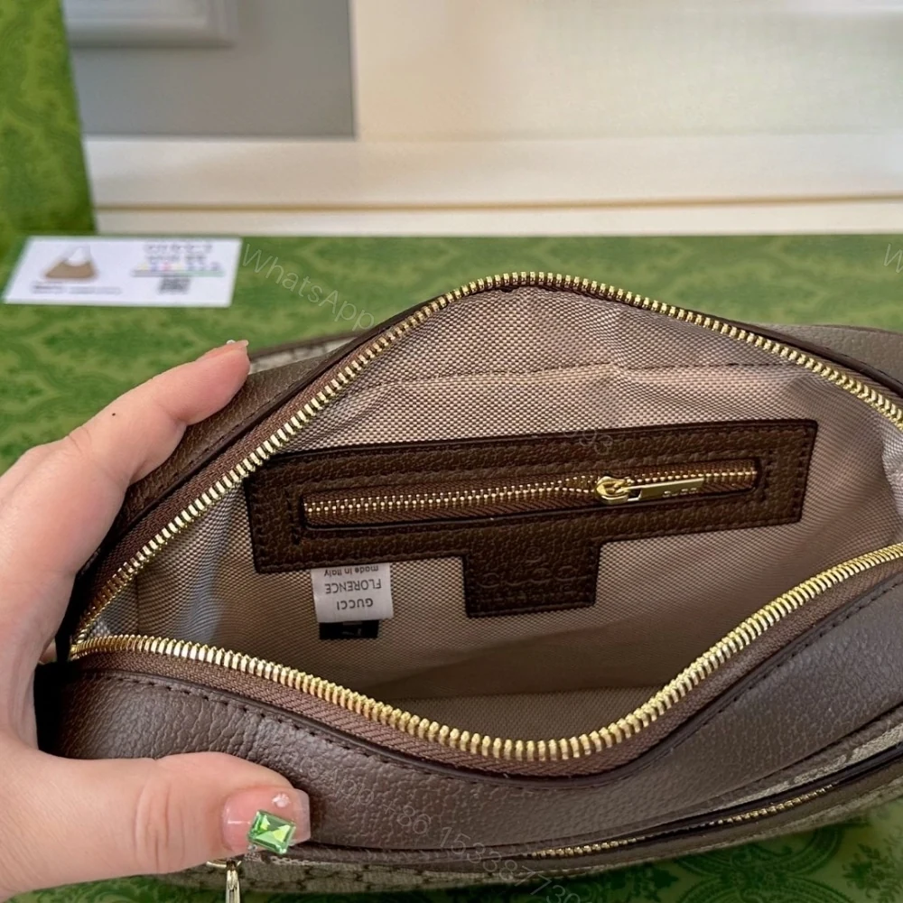 View 4 of GUCCI OPHIDIA SMALL SHOULDER BAG BEIGE AND DARK BROWN 23CM 722117 FAAX3 9789