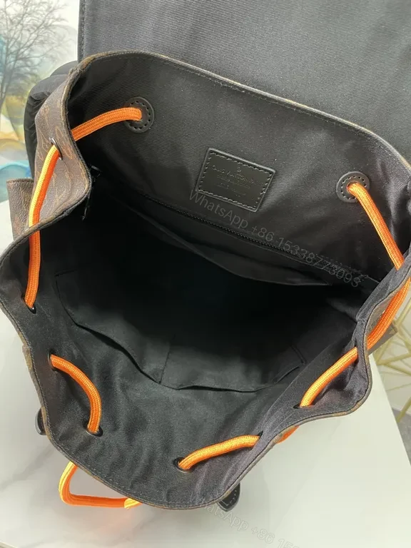 View 6 of Bold Monogram Backpack with Embroidered Accents â€” Everyday Luxury Backpack
