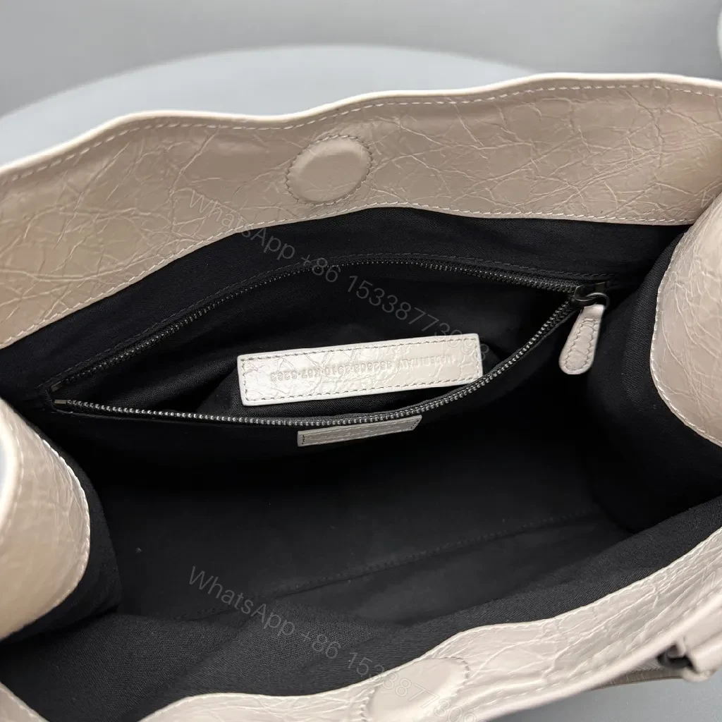 View 9 of Texture-Deep Satchel: Modern, Pebbled Leather, Gunmetal Hardware