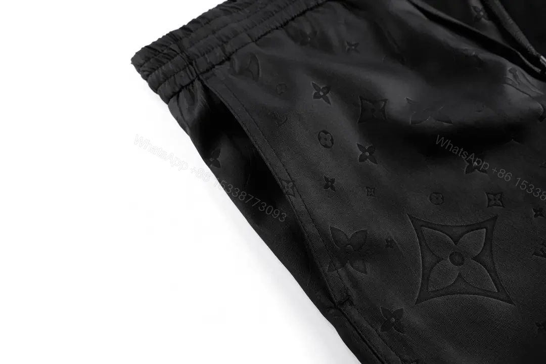 View 11 of Black Leather-Look Louis Vuitton Scan Shorts with Drawstring