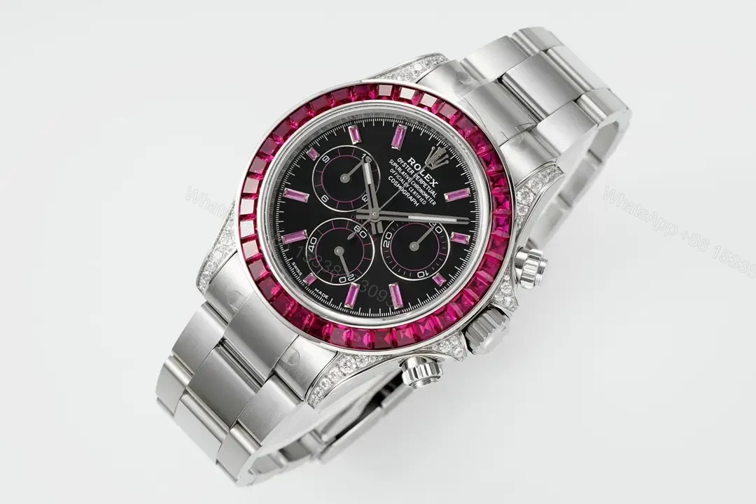 View 2 of Premium Rolex Daytona Pink Sapphire Silver replica 40MM Oyster Bracelet Edition RG-DAYTONA-PINK-SAPPHIRE-SILVER-OYSTER-40