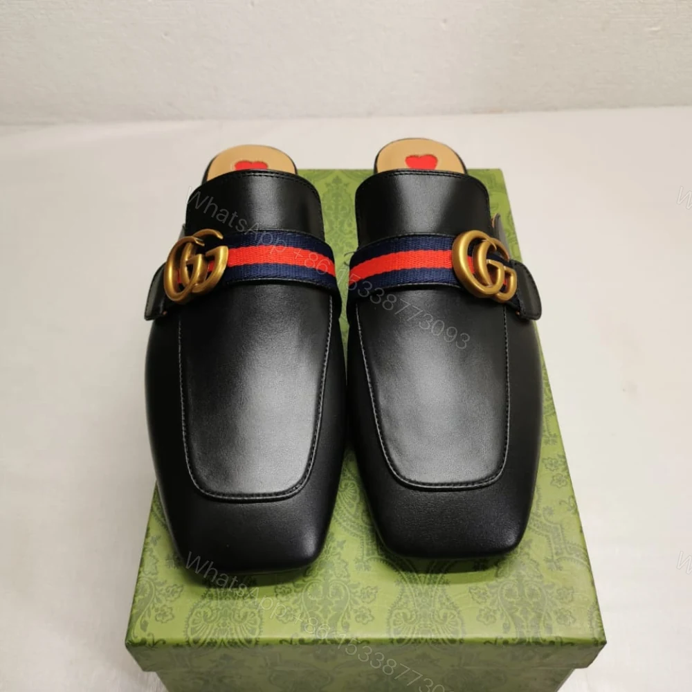 View 4 of Gucci Women’S Princetown Slipper Double G Black Leather