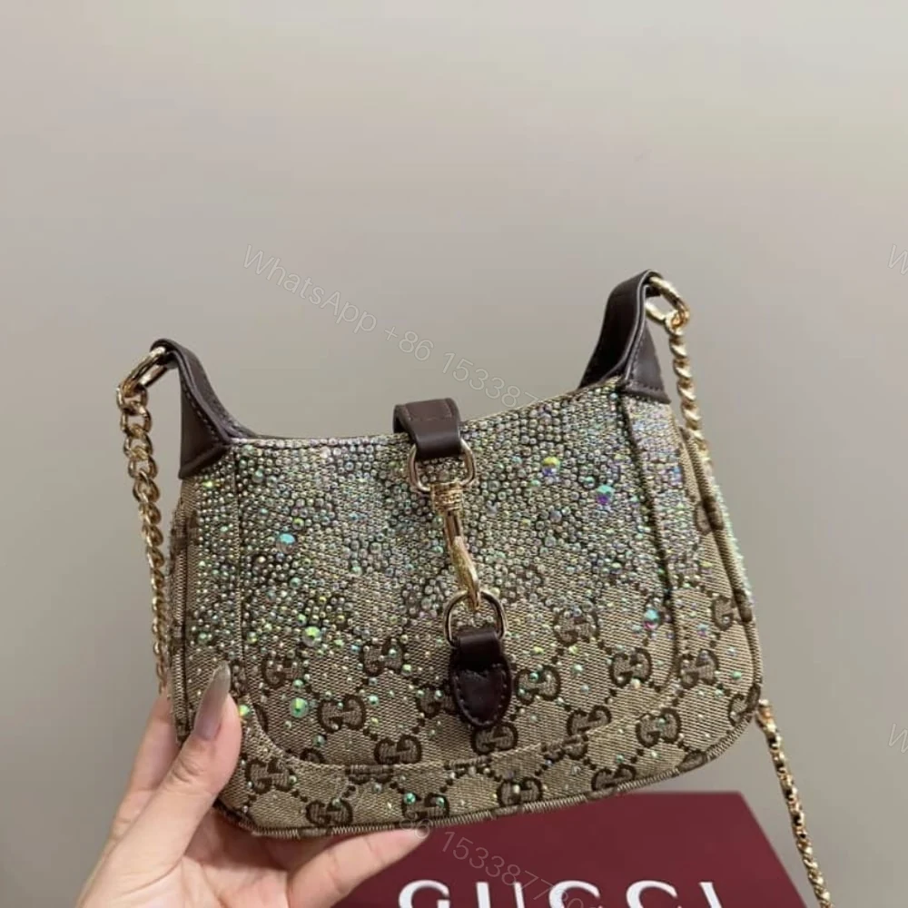 View 2 of GUCCI JACKIE NOTTE MINI BAG BEIGE AND DARK BROWN 19CM