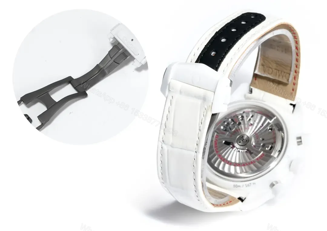 View 9 of Omega Speedmaster Dark Side of the Moon White Full Ceramic Watch with Nylon Strap