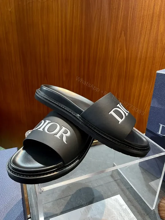 View 7 of Bold DIOR Leather Slide: Luxury Comfort Slide Footwear