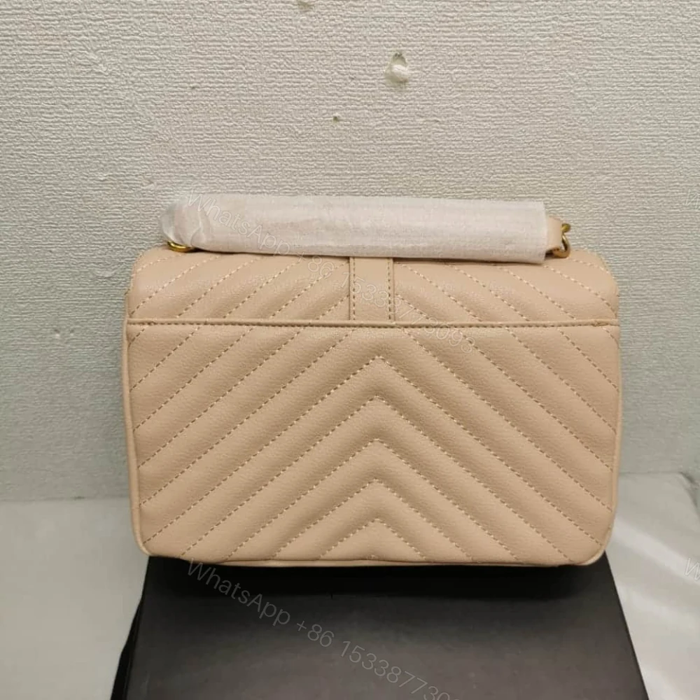 View 6 of Saint Laurent College Large Chain Bag Beige 25Cm