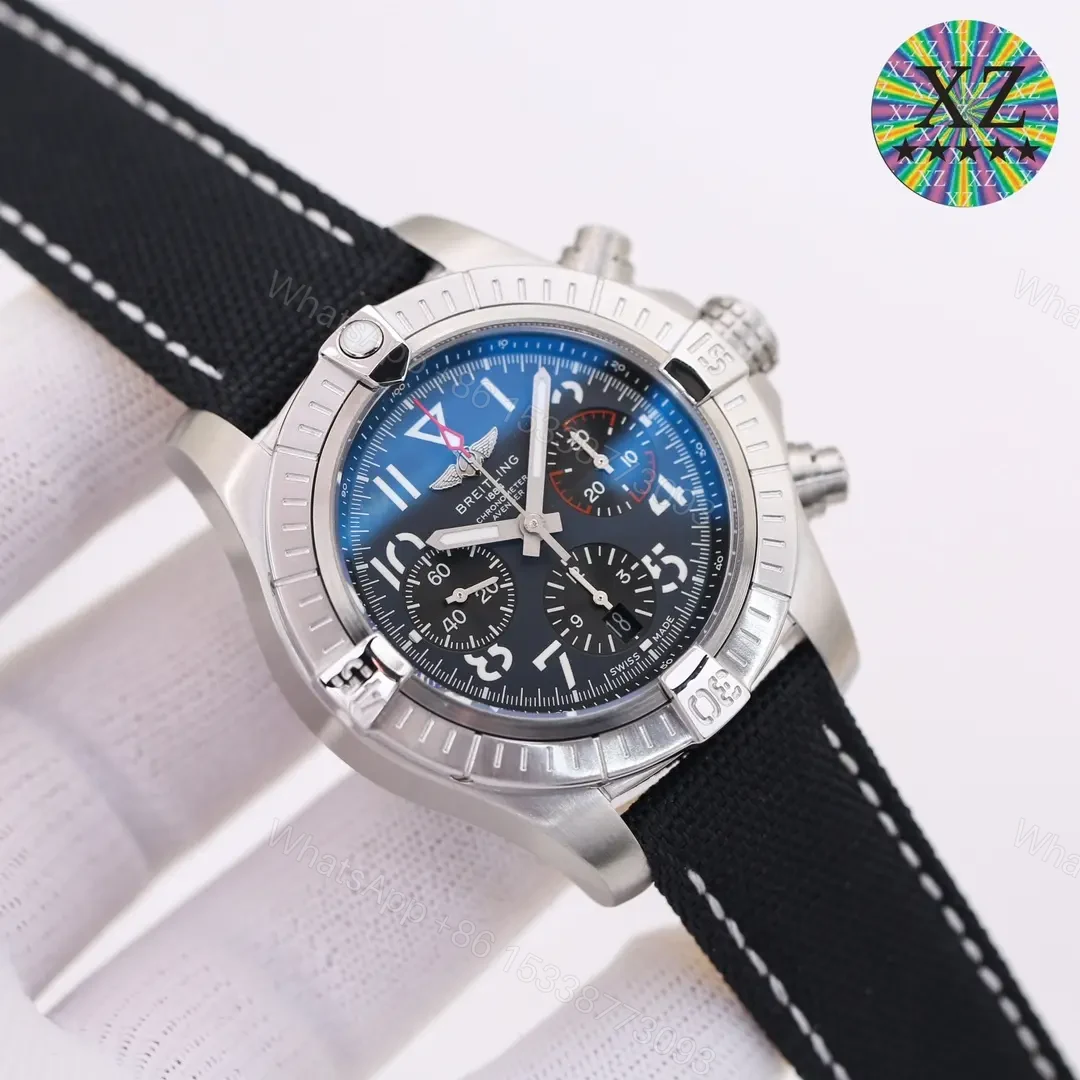 View 6 of JF Factory Breitling Avenger B01 Chronograph 45mm Stainless Steel Watch – Blue Dial, Blue Strap
