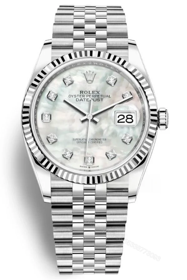 Rolex Datejust M126234-0019 1:1 Replica Mother of Pearl Diamond Dial Jubilee 36MM 3235 Movement Super Clone Watch — view 1