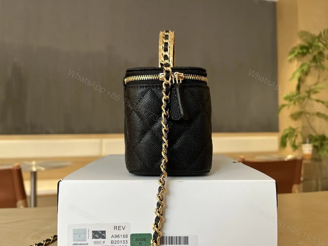 View 10 of Quilted Mini Bag - Gold Chain, Leatherette, Luxe Charm, Compact Carryall