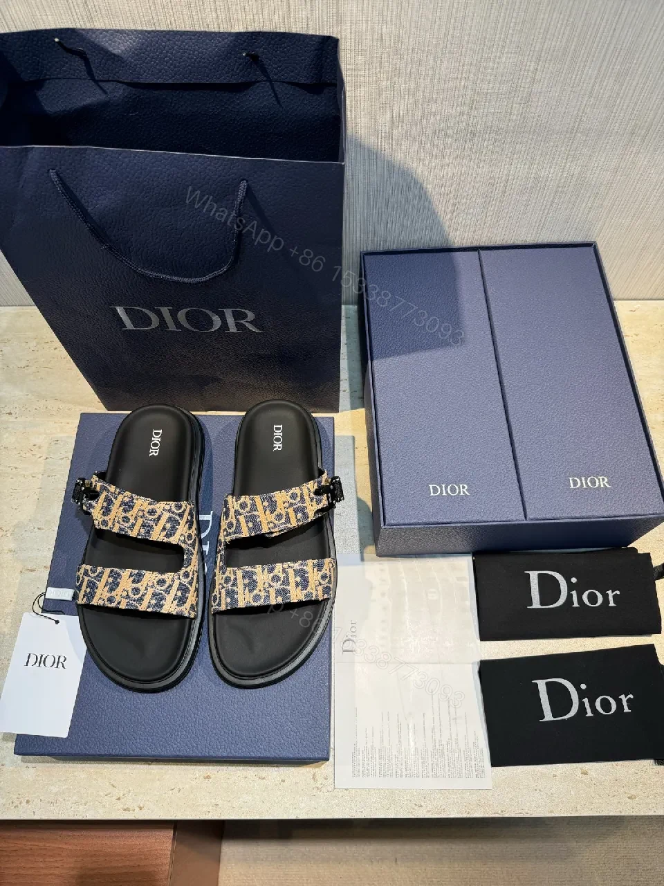 View 3 of Tan Monogram Sandals: Cushioned Straps, Adjustable, Casual Luxury