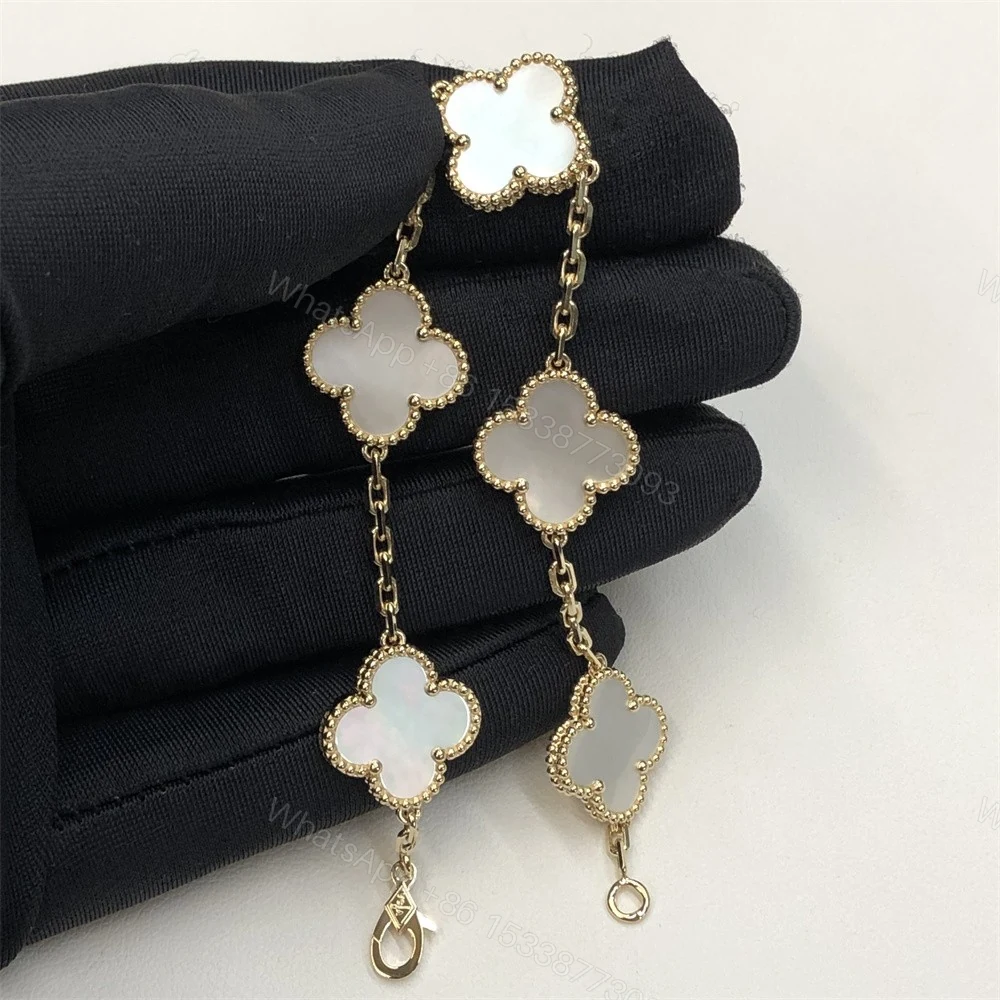 View 2 of VCA Vintage Alhambra Bracelet 5 Motifs Mother-Of-Pearl VCARA41800