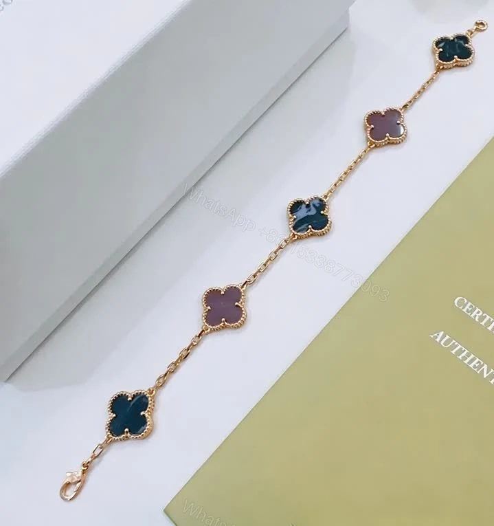 View 4 of Van Cleef & Arpels Replica Alhambra Agate & Carnelian Bracelet